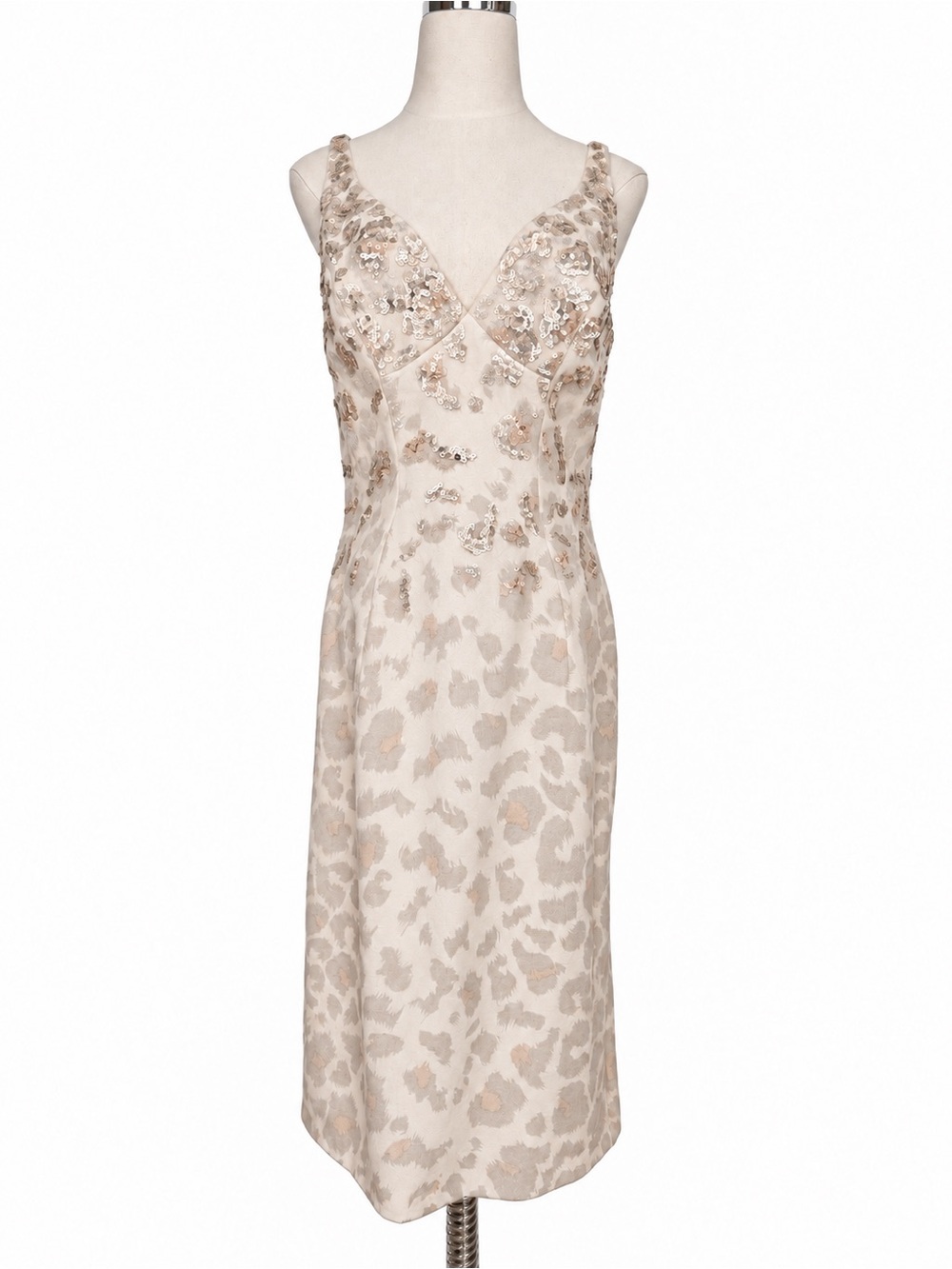 Runway Vintage Thierry Mugler Couture Sequin Leopard Wool Angora Dress